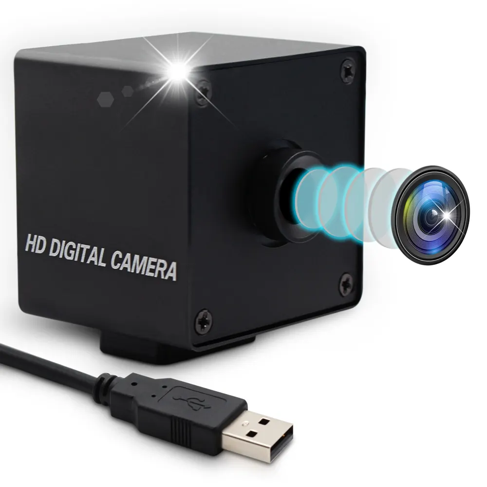 ELP IMX179-Sensor M12 sin conductor, máquina de visión sin distorsión, cámara de 8MP, USB, Mini cámara Web HD sin distorsión de ojo de pez