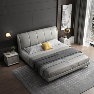 Letto Matrimoniale di Lusso dal Design Moderno, Struttura in Legno con Rivestimento in Morbida Pelle, Disponibile in Misure Singola, Queen e King - Product Image 5