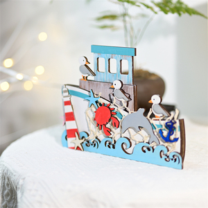 Navi nautiche decorazione in legno mediterraneo tema marinaro decorazione spiaggia vita mare stelle marine decorazioni per la casa - Product Image 4