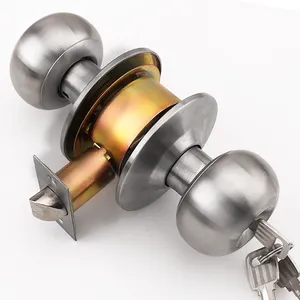 Roeasy 5791 SS-ET giá rẻ thép không gỉ hình trụ Door Knob khóa phòng ngủ phòng tắm bóng Knob Vòng Door Lock