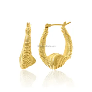 Hip-hop Style Twisted U-shaped Brass With 18K Gold Plated Earrings Creative Design Retro Trend Wrapped Earrings
