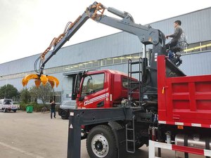 מנוף ייעודי ליערנות הידראולי המותקן על משאית עם זרוע מפרקית מלאה - Product Image 5