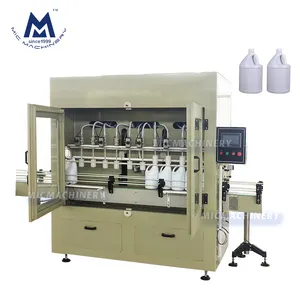 Automatic filling nozzle selectable sodium hypochlorite acid bleach filling machine