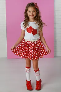 Custom Heart Tutu Skirt Sequin Cute Valentine Dress With Lining