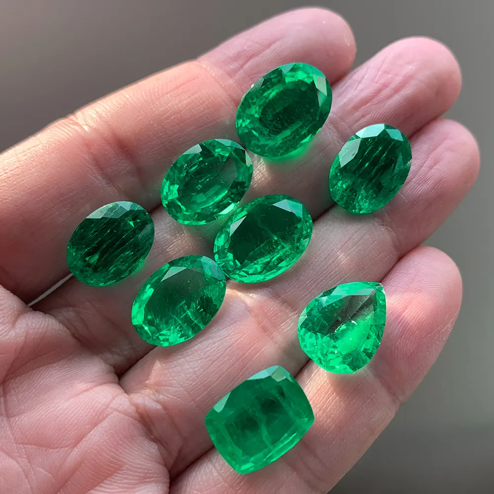 Hailer Jewelry Großhandels preis von Karat GRA zertifizierten hydro thermalen Smaragd kolumbia nischen grünen Labor gewachsen Smaragd lose Edelsteine