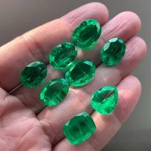 Hailer Jewelry Wholesale Price By Carat GRA Certified Hydrothermal Emerald Colombian Green Lab Grown Emerald Loose Gemstones