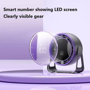 Ventilateur de bureau portable USB rechargeable avec écran LED, 100 vitesses de vent, rotation à 320°, interface Type-C, crochet pour utilisation en voiture - Product Image 2
