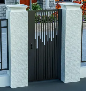 Элегантный современный дизайн кованых ворот низкая цена железная труба забор ворота Дизайн Автоматический пульт дистанционного управления кованые металлические ворота