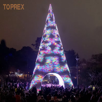 Arbre de Noël LED DMX RGB TOPREX, synchronisation musicale contrôlée, effet scintillant, éclairage intelligent pour parc public, jardin botanique