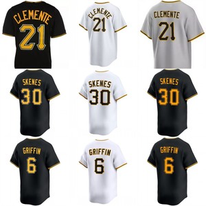Maillot de baseball pour hommes, 30 Paul Skenes, 6 Konnor Griffin, 21 Roberto Clemente, brodé, tailles S-3XL - Product Image 1