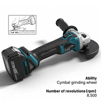 Meuleuse d'angle sans balais 18V DGA404 à batterie lithium – Polissage et découpe professionnels pour le bricolage et l'industrie, déclencheur, 8500 tr/min, 6,0 Ah