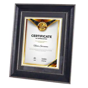 Hot Sale High Quality Classical Luxury 8.5 x11 Black Color Solid Wood University Certificate Diploma Frame