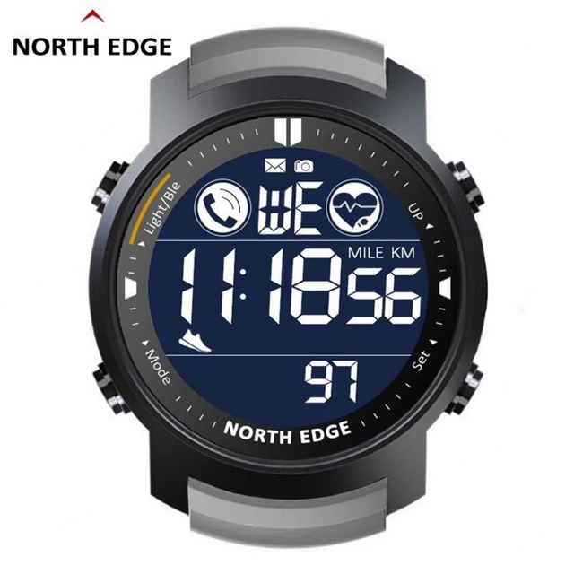 NORTH EDGE Laker Men's Digital Watch Sports Waterproof 50M Sports Pedometer Smartwatch Heart Rate Wristband Android