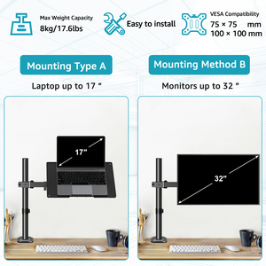 Mountup máy tính xách tay duy nhất đứng 13-17 inch xoay xoay điều chỉnh Chiều cao máy tính xách tay cánh tay soporte Para máy tính xách tay - Product Image 3