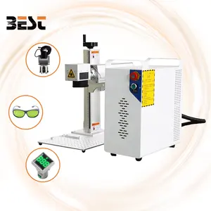 Máquina de marcação a laser de fibra 50w com máquina rotativa de marcação a laser para joalheria de ouro
