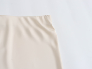 23 colorway màu rắn đàn hồi eo mượt giản dị thời trang satin dài váy cho phụ nữ - Product Image 5