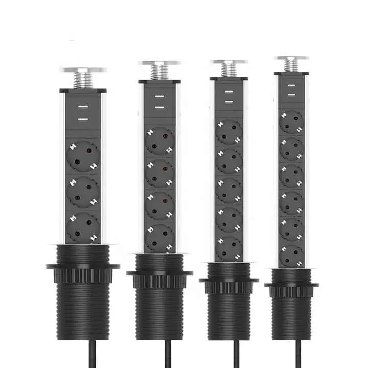 Presa presa 3 vie EU opultet power strip pop-up prese elettriche incorporate 2 USB