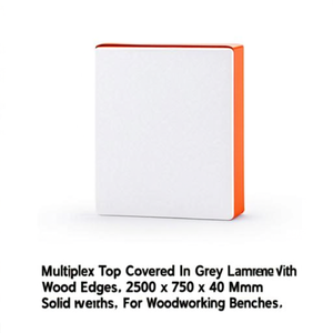 แผ่นไม้ลามิเนตสีเทา Fami Multiplex พร้อมขอบไม้จริง ขนาด 2500 x 750 x 40 มม. สำหรับโต๊ะทำงานไม้ - Product Image 3