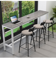 Table de bar en pierre frittée, style minimaliste moderne, pour la maison, le balcon, le salon, le salon de thé, table longue et étroite à pieds hauts