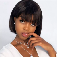 Perruque lace wig synthétique courte pour femmes, perruque pixie en fibre tressée, bon marché, machine complète, cheveux crépus, perruques synthétiques lace, marque privée