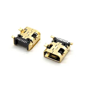 HOYATO UBSRSM-08A2-TR mini USB conector hembra 8P R/A SMT tipo para PCB