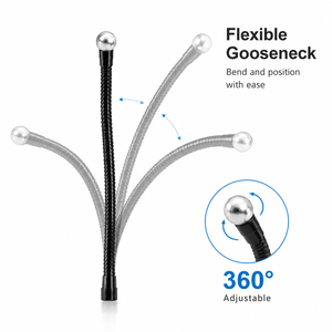 Hochwertiger 19-Zoll Zink-Melior-Mikrofon-LED-Lichtständer, stark, heiß begehrt, verstellbar, flexibler Schwanenhals-Mikrofonständer mit Box - Product Image 5