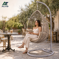 Fauteuil suspendu en forme d'œuf, pliable, moderne, durable, pour l'extérieur, en rotin PE, pour patio, jardin, balcon, café, restaurant, usage commercial