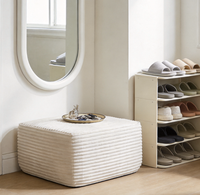 Pouf modulaire rembourré en tissu pour usage commercial - Conception sectionnelle durable et confortable