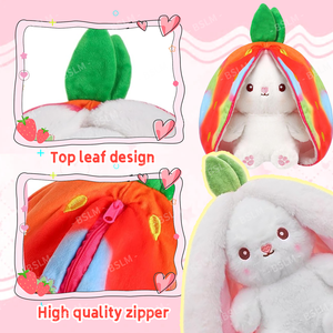 ตุ๊กตากระต่ายนุ่มนิ่มน่ารัก 2 in 1 แบบกลับด้านได้ พร้อมซิปแปลงหูได้ ของขวัญวันอีสเตอร์ ตุ๊กตาของเล่นนุ่มนิ่ม - Product Image 3