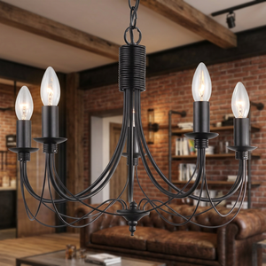 American Modern Rustic Country Style <b>Large</b> Retro Chandelier Round Ring Vintage Light <b>Candle</b> Chandeliers for Living Room Hotel - Product Image 1