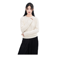Client OEM tricoté doux pour la peau dépouillé de laine cou à manches longues pull en tricot pull hauts pull pour les femmes