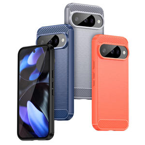 Étui en TPU brossé en fibre de carbone de qualité supérieure pour Google <span class=keywords><strong>Pixel</strong></span> 10 9 Pro XL 8 Pro 8A 7A 6A 5 XL <span class=keywords><strong>4A</strong></span>, coque arrière antichoc - Product Image 1
