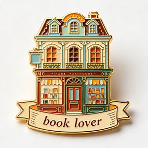 Pin de solapa de metal esmaltado para amantes de los libros, insignia de biblioteca y librería, de una sola cara, accesorio de moda, regalo, recuerdo - Product Image 3