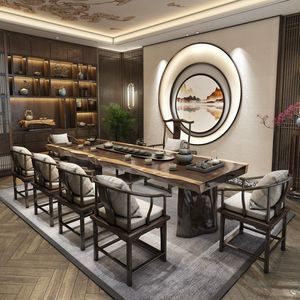 Juego de Mesa y Sillas de Té de Madera Maciza Estilo Chino, Mesa de Té Kung Fu de Madera Original, Muebles para Preparar Té en Casa u Oficina - Product Image 3