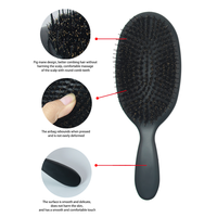 Logo personnalisé Grande brosse pour extensions de cheveux Brosse démêlante pour cheveux surdimensionnés avec emballage en boîte en papier Brosse à cheveux en poils de sanglier vierge en vrac