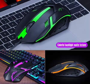 คีย์บอร์ดเล่นเกมแบบมีสายและเมาส์คอมโบคีย์บอร์ดเล่นเกม RGB backlit พร้อมปุ่มมัลติมีเดียสำหรับ Windows PC Gamers - Product Image 5