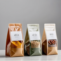 Sachets en Plastique à Fond Plat en Feuille d'Aluminium Imprimés sur Mesure pour Épices et Assaisonnements