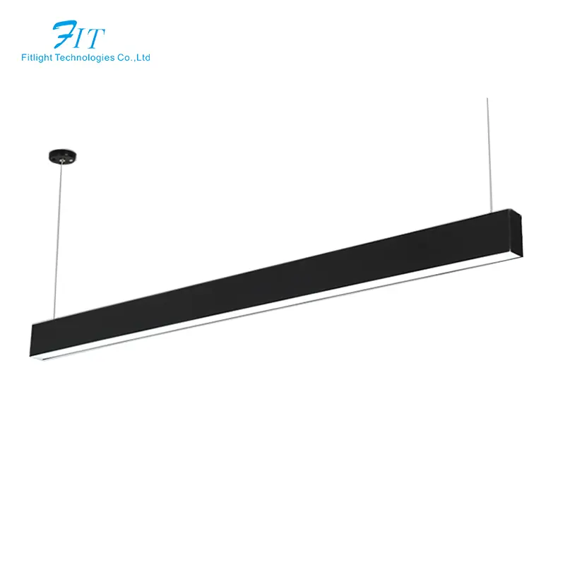 Nero ferro pendente pendente 1200mm lampada lineare a sospensione lineare a Led luce pendente moderna per sala da pranzo a casa