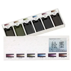 ชุดหมึกซูมิแบบดั้งเดิมของญี่ปุ่น 6 สี สำหรับงานเขียนพู่กันแบบหนา - Product Image 1