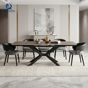 <span class=keywords><strong>Table</strong></span> à manger extensible <span class=keywords><strong>avec</strong></span> plateau en céramique frittée de 12 mm d'épaisseur, pieds en métal, <span class=keywords><strong>table</strong></span> multifonctionnelle pour la maison et le bureau - Product Image 4