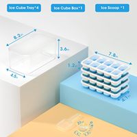 Bac à glaçons personnalisé avec couvercle et bac de rangement, bacs à glaçons en silicone pour congélateur, kits de seaux à glaçons empilables avec conteneur de stockage