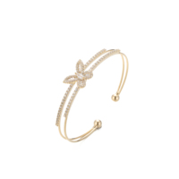 Bracelet ouvert écologique pour femme, motif papillon romantique, texturé, mignon, double ou simple, style Hawaïen, idéal pour mariage