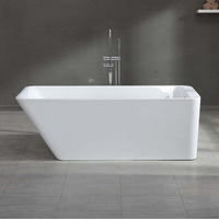 Baignoire autoportante en acrylique style boutique Gurgle, avec support ergonomique et finition polie haute brillance, pour l'approvisionnement
