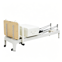 Plataforma de Entrenamiento de Pilates de Aluminio con Rieles Completos, Color Blanco, para Gimnasio en Casa, Ejercicio Personal, Entrenamiento Diario Profesional de Pilates