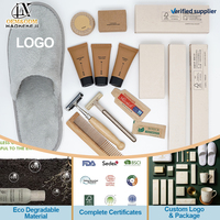 2026 Hawer OEM Ensemble de bienvenue personnalisé avec logo, comprenant peignoir, pantoufles, trousse de toilette et pochette, pour fabricants et marques privées, articles d'accueil hôteliers