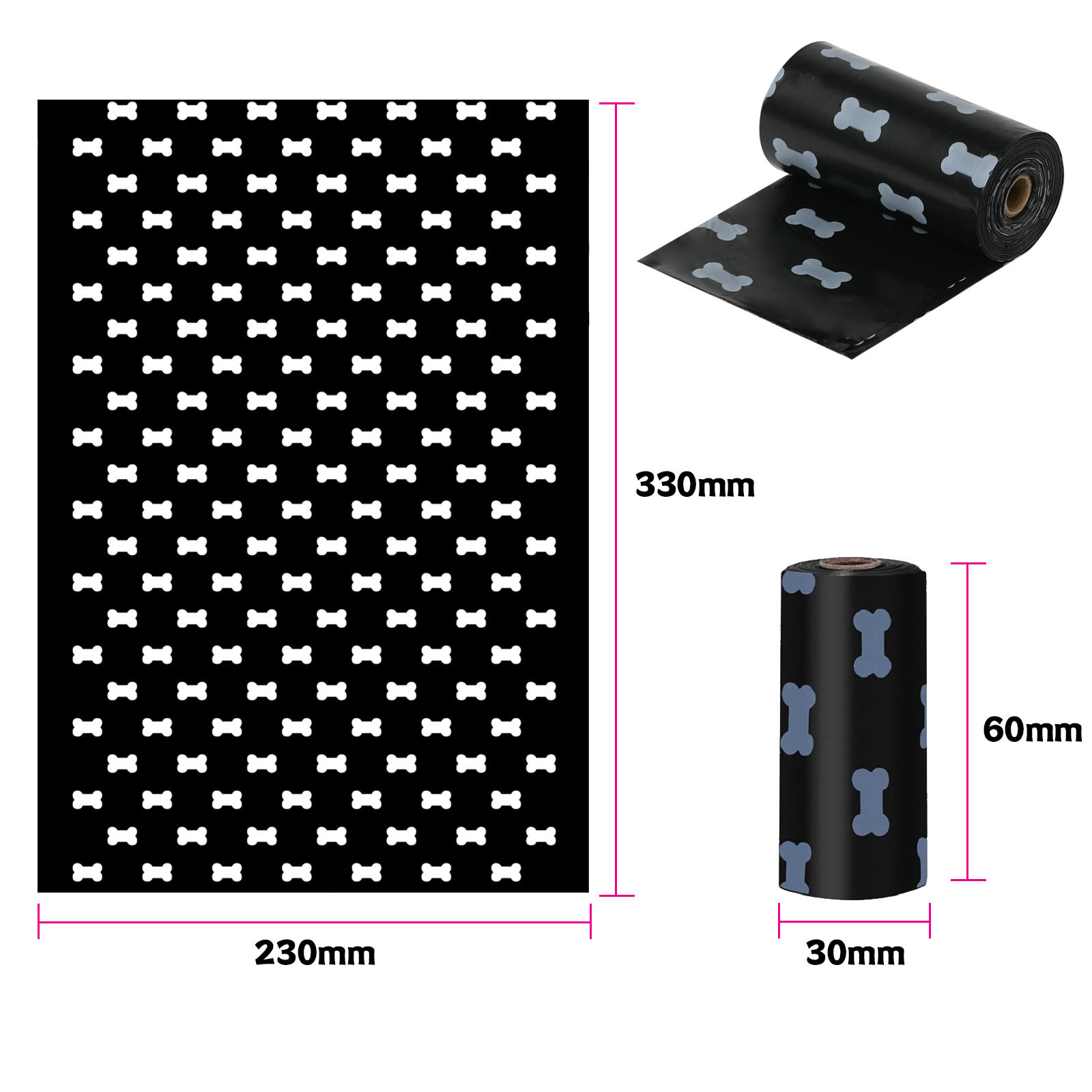 Tela estampada negra ecológica, 1,5 mm de grosor, aroma a lavanda, 15 rollos.
