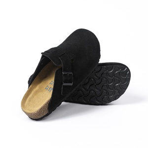 Sabots en daim Birkenstocks, unisexe, semelle intérieure antidérapante en bois, bout fermé, boucle, sandales orthopédiques toutes saisons pour femmes, cuir, liège - Product Image 2