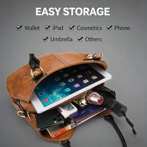 Bolso de Mano de Diseño en Cuero PU para Mujer, Bolso de Hombro de Lujo con Cierre de Cremallera, Forro de Poliéster Portátil y Anti-Robo - Product Image 2