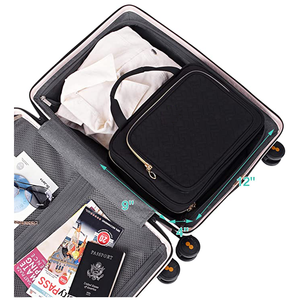 Neceser de viaje con 4 secciones, organizador resistente al agua, grande, de nailon, para maquillaje, para baño y ducha - Product Image 4