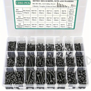 <b>Screws</b> Kit 1760pcs M2 M3 M4 M5 Bolts Nuts Washers Hex Keys Grade 12.9 Alloy Steel - Product Image 5